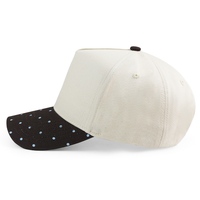 Casquette de baseball tendance HBA54 à 5 panneaux avec visière à pois marron, style minimaliste pour usage quotidien, personnalisable OEM, unisexe