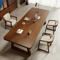 Table de salle à manger, bureau d'étude, bureau de lecture, poste de travail à domicile, meubles en bois massif couleur noyer américain DISHI