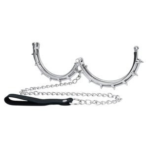 Collier BDSM en acier inoxydable FX-XQ9013 avec mécanisme de verrouillage un jouet sensuel adapté aux amateurs de jeux de rôle et de BDSM - Product Image 3