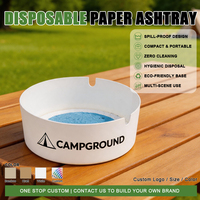 Cendrier jetable en papier biodégradable et écologique OEM en gros avec base en gel pour voiture, voyage, extérieur et patio