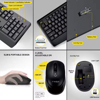 Clavier et souris sans fil 2,4 G, 104 touches, standard, combo pour bureau, maison, ordinateur de bureau