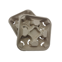 Porte-gobelet jetable en carton kraft pour boissons à emporter papier écologique, 4 cavernes d'emballage avec porte-gobelet