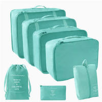 Ensemble de 7 trousses de toilette de voyage, organiseur de maquillage, sacs de rangement à fermeture éclair, kit d'organisation pour les voyages, emballage pour bagages, OEM