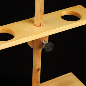 Support d'entonnoir en bois Hirozumi à 2 ou 4 trous, hauteur réglable pour les expériences de chimie - Product Image 1