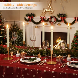<b>Long</b> <b>Lasting</b> Rechargeable Station 3D Wick Flameless Real Wax Led Taper <b>Candle</b> Light with Remote Control Timer for Home Decor - Product Image 4