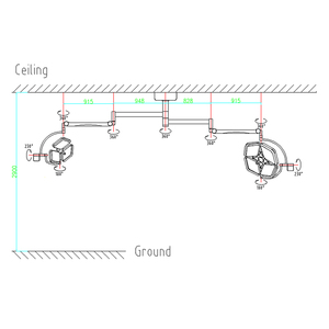 제조업체 직접 천장 장착 수술 빛 그림자없는 작동 램프 HF-L3 + 4CLED - Product Image 6