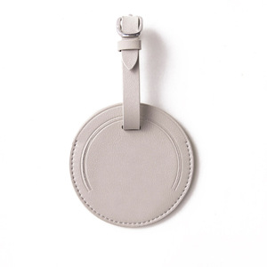 New round PU leather luggage <b>tag</b>, <b>suitcase</b> registration <b>tag</b>, leather hang <b>tag</b>, identification <b>tag</b>, logo printable. - Product Image 5