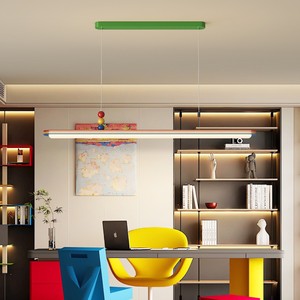 โคมไฟเพดานแบบมินิมอลทรงยาว ไฟ LED ขั้ว E27 หัวเดียว สำหรับห้องรับประทานอาหาร เคาน์เตอร์บาร์ โคมไฟเพดานทันสมัย - Product Image 2