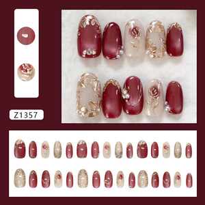 <span class=keywords><strong>Uñas</strong></span> Postizas Cat Eye con Diseño 3D de Flores, Lámina Plateada y Perlas, <span class=keywords><strong>Uñas</strong></span> Postizas Almendradas Brillantes Reutilizables <span class=keywords><strong>para</strong></span> Mujer, Uso Diario con <span class=keywords><strong>Pegamento</strong></span> - Product Image 3