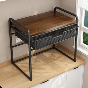 Étagère de rangement domestique, organisateur de cuisine, support pour <span class=keywords><strong>micro</strong></span>-ondes, étagère multi-niveaux pour bouteilles d'assaisonnement <span class=keywords><strong>avec</strong></span> tiroirs - Product Image 6