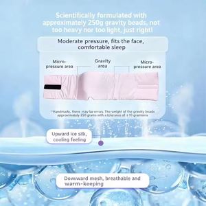 ผ้าปิดตาไหมน้ำแข็ง ปรับขนาดได้ ป้องกันแสง สำหรับเดินทาง พักผ่อน สีชมพู - Product Image 4