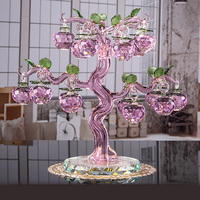 Moderne Premium-Kristall-Dekoration Farbenfrohe Klare Apfel-Baum-Glücks-Skulptur für Wohnzimmer, Teeraum und Hotel