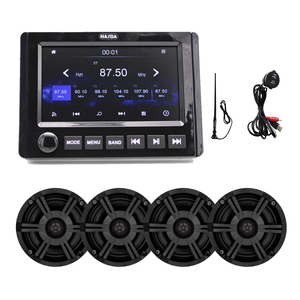 เครื่องเล่น MP5 AV หน้าจอสัมผัสขนาดใหญ่ 7 นิ้ว ควบคุมระดับเสียงแบบแบ่งโซน รองรับ Carplay รุ่น H-305+4 ชิ้น ขนาด 6.5 นิ้ว IP66 สำหรับเรือยอชท์ - Product Image 3