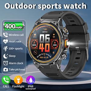Montre connectée sportive BWAK81 (7 jours) pour hommes, avec lampe torche, fonction d'appel, suivi d'activité, étanche, compatible iOS et Android - Product Image 1