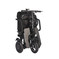 Déambulateur pliant électrique à trois roues en alliage d'aluminium à double moteur au lithium pour personnes à mobilité réduite, pliage en une seconde, utilisation facile, classe