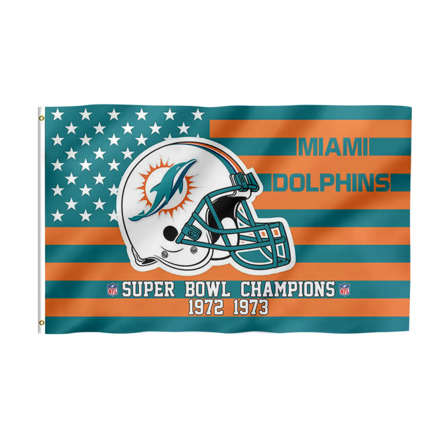 Nfl Snelle Levering Promotieproduct Miami Dolfijnen Vlaggen 3X5 Ft 100% Polyester Super Kom Custom Miami Dolfijnen Vlaggen