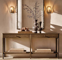 Meuble de salon moderne MYHOME, console d'entrée en bois avec tiroirs