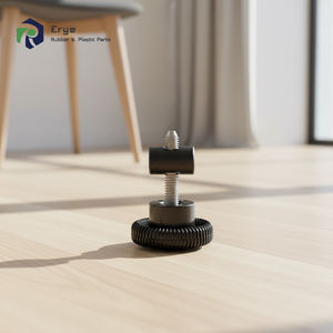 कस्टम ढाला गोल काले एंटी-स्लिप रबर फीट बंपर पैड के साथ कैबिनेट डेस्क टेबल कूचों के लिए स्टेनलेस स्टील वॉशर - Product Image 1