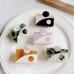 Taiji mode coréenne accessoires pour filles 5cm acétate <span class=keywords><strong>PC</strong></span> matériel griffe pince à cheveux carré demi cravate saisir pince épingle à cheveux - Product Image 6