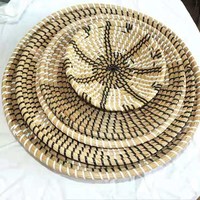 Panier en jonc de mer pour la décoration intérieure Tendance chaude en nous Décoration naturelle Boho Art Seven Arts Tissé Plaque murale décorative
