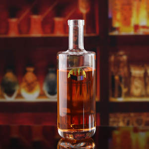 Botol kaca Flint bening 700ml bulat untuk Gin Rum Vodka semangat - Product Image 3