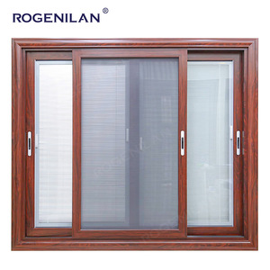 Rogenilan gỗ nhìn cửa sổ trượt với màn hình muỗi nhôm tráng men cửa sổ dân cư với đường trượt - Product Image 1