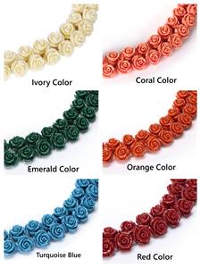 ลูกปัดหินเทอร์ควอยซ์สังเคราะห์แกะสลักลายดอกกุหลาบสีแดงเข้ม ขนาด 8 มม. 12 มม. 15 มม. สำหรับทำเครื่องประดับ 20 ชิ้น/เส้น - Product Image 3