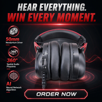 Auriculares para Juegos con Sonido Envolvente 7.1, Directo de Fábrica, Conexión USB Plug and Play, Auriculares Supraaurales con Micrófono Desmontable 2.0/7.1, App