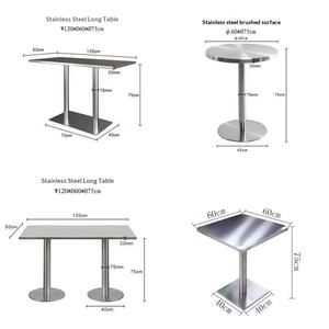 Ensemble table et tabourets modernes en acier inoxydable pour 4 personnes, idéal pour les salons de thé, cafés, usage domestique et restaurants commerciaux - Product Image 3