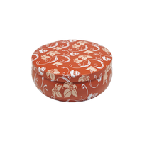 Boîte en tôle ronde à motif floral, qualité alimentaire, personnalisable, pour cosmétiques et lotions, avec couvercle hermétique
