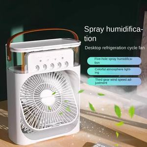 White Custom <b>Table</b> Water Mist Fan With Spray Cooling Humidifier USB Powered Outdoor Household Portable Spray Function Mist Cooli - Product Image 4