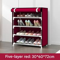 Meuble à chaussures multicouche en métal, organisateur anti-poussière, armoire à chaussures minimaliste en tissu non tissé, étagère gain de place pour sacs