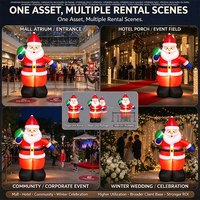 Model Santa Claus Tiup Natal Kustom 6FT dengan Tas Hadiah LED yang Berkedip untuk Bisnis Penyewaan Acara
