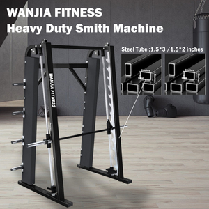 Máquina <span class=keywords><strong>Smith</strong></span> comercial para construcción de acero resistente para gimnasio con bloqueo de seguridad y barra ajustable - Product Image 3