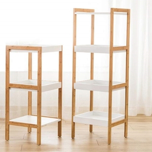 Meubles de salle de bain de bonne qualité, étagère de rangement à 3 niveaux en bambou avec plateau - Product Image 6