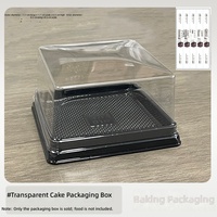 Boîtes d'emballage en plastique carrées blanches avec couvercle transparent pour gâteaux et desserts, vente en gros d'usine