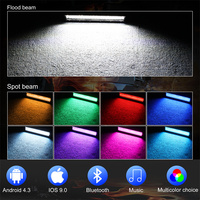 Nouvelle barre lumineuse LED RGB en aluminium de 12 pouces avec contrôle par application, 80W, étanche IP67, 16 millions de couleurs, 8000 lumens pour ATV/UTV