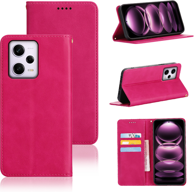 Flip Cover With Card Slot Wallet Leather Phone Case for Redmi Note 13 12T Pro 12 Pro+ Turbo 12S 4G 5G Magnetic Cover