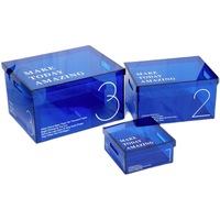 Impression personnalisée de grandes boîtes de rangement carrées de qualité supérieure boîte cube cadeau en acrylique transparent avec couvercles