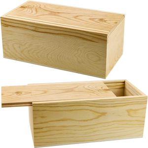 Boîte en bois rectangulaire de conception moderne faite à la main, écologique, à peindre soi-même, pour ranger les jouets des enfants - Product Image 1