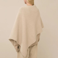 Poncho en laine d'alpaga de haute qualité, élégant, couleur unie, tricoté pour femmes, pull personnalisé pour l'automne et l'hiver
