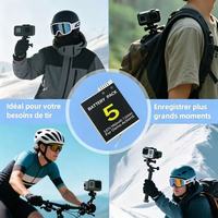 Batterie pour caméra d'action Osmo 360 compatible avec DJI Action5 Pro/4/3 - Longue durée de vie de la batterie, personnalisable