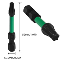 10 pièces PACK embout de tournevis à tête Torx 1/4 pouces tige hexagonale S2 acier 2 pouces de long forets T25 50MM jeu d'embouts à percussion