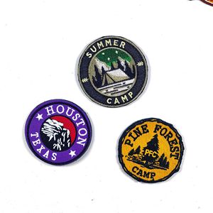 Custom Outdoor Nature Heat Press LOGO Badges Embroidered Patch <b>Sew</b> Iron on Clothing Patches Custom Round Hook and Loop Patches - Product Image 1