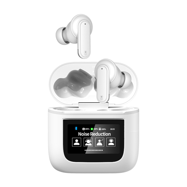 2026 New Trendy YW05 TWS Earphones ANC ENC HD Calls Chat LCD Full Color Touch Screen Sports Earbuds Music Control