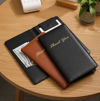 Protège-menu en cuir PU pour restaurant, porte-factures, reçus de caisse, dossiers de réunions – Cadeau de bienvenue portable