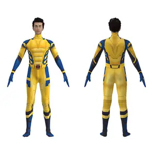 新款男士3D打印詹姆斯·霍利特狼电影Zentai服装超级英雄紧身衣万圣节派对角色扮演儿童