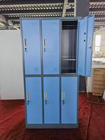 Casier en acier durable à 6 portes avec serrure à clé, structure démontable thermolaquée, montage au sol, pour salle de sport et école (couleurs RAL personnalisées)