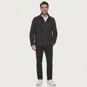 Wholesale Men <b>Canvas</b> Softshell Jacket Waterproof Breathable Windproof OEM Bulk Outdoor Hooded Thick Vintage Jackets - Product Image 1