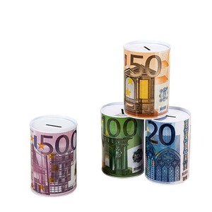 Piggy ngân hàng thay đổi <span class=keywords><strong>Jar</strong></span> inplate xi lanh tay áo đô la Euro kim loại lưu trữ container - Product Image 5